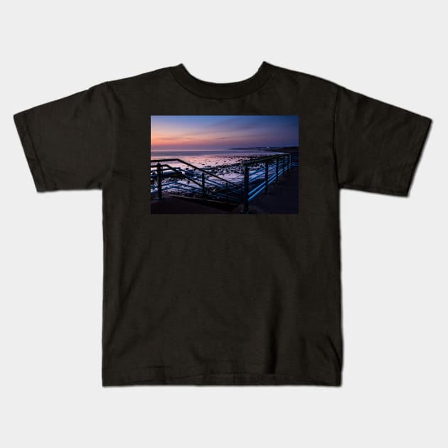 Twilight, Whitley Bay Kids T-Shirt by jldunbar
